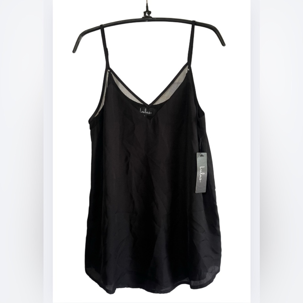 Lulu's Elegant Black Camisole Top